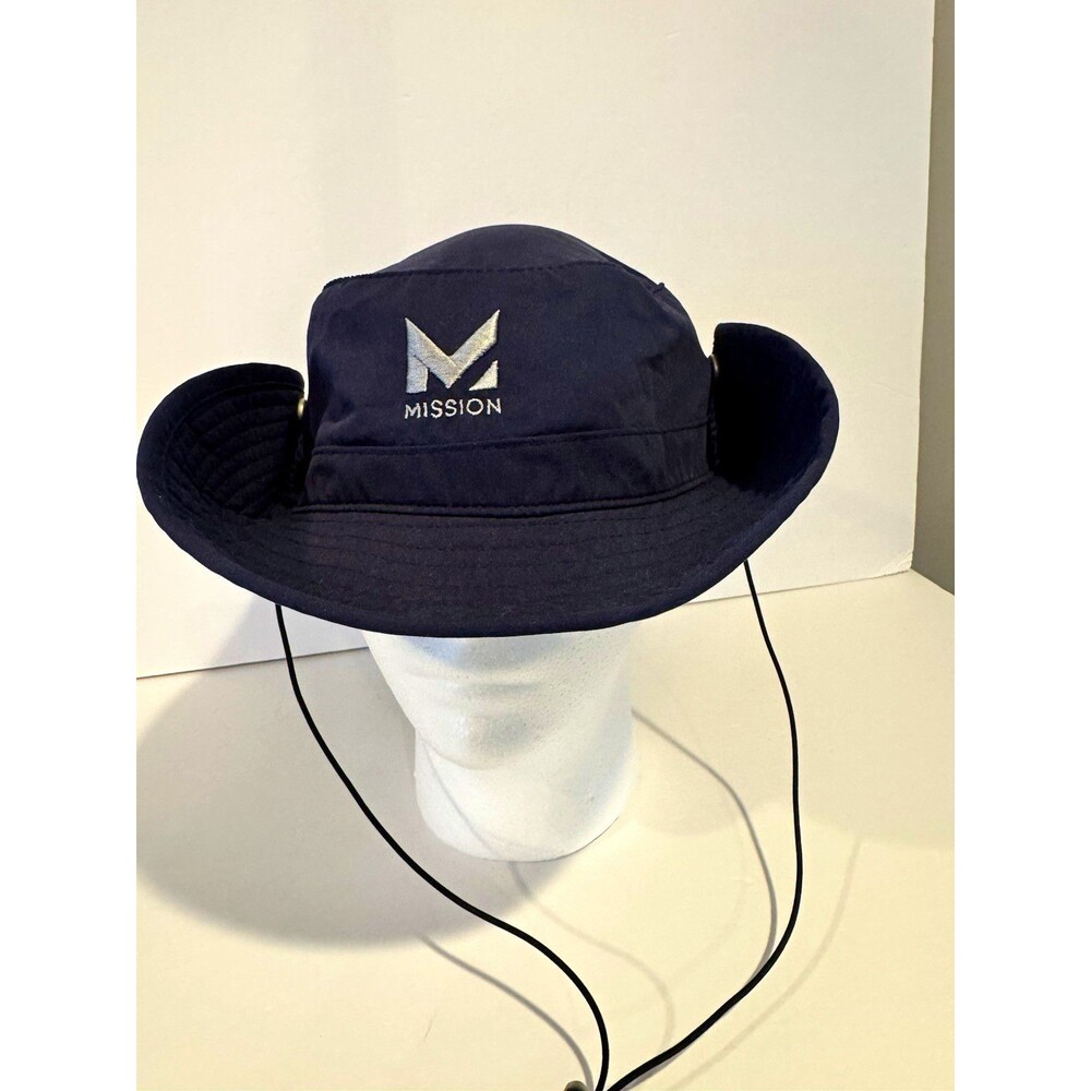 Mission Black Solid Boonie Hat Unisex Adults One Size Chin Strap